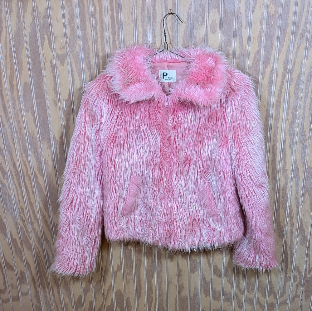Faux Fur Pink Fuzzy Zip-Up Doflamingo